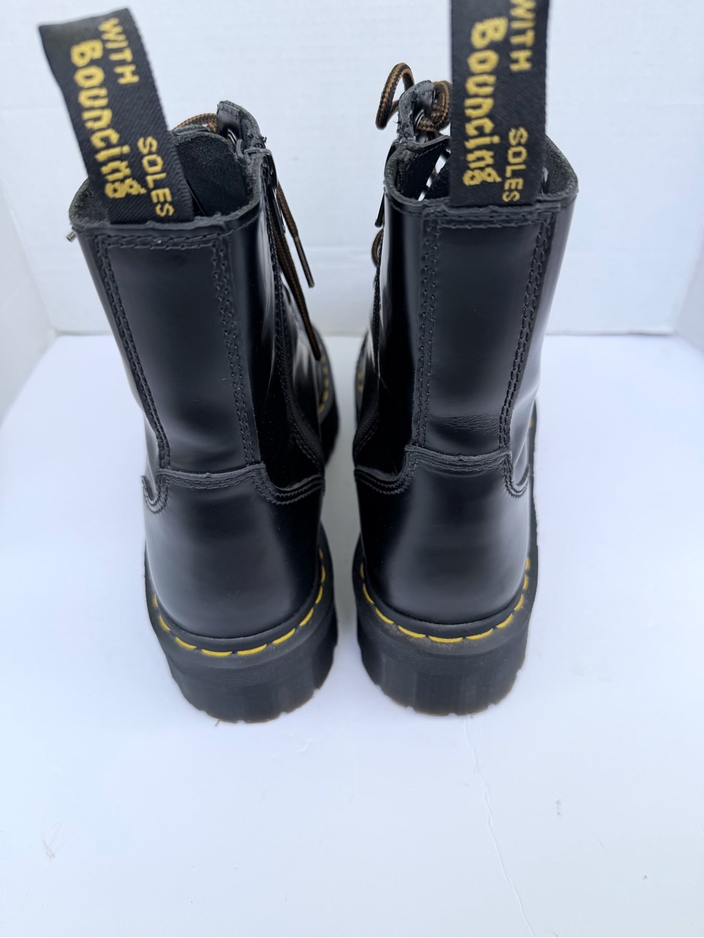 Dr martin’s Black Leather Platform Lace-Up Boots women’s size 10/ men’s size 9 - Picture 4 of 7
